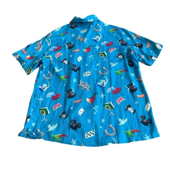 Disney 100 Character Icons Allover Print Woven Button-Up Shirt Top Small Men's - Picture 5 of 11